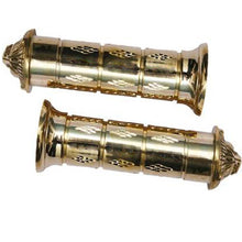 Load image into Gallery viewer, Brass  Handle Bar Grip Lion Face Engraved For Royal Enfield Motorcycle