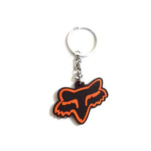 Rubber Black Orange Fox Key Chain For Motorcycles