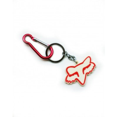 Rubber Fox Key Chain White With Hook For Motorcycles