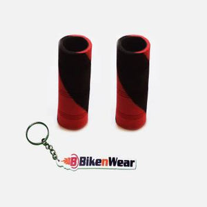Foam Grip Cover Black Color And Dark Orange Design   With BikeNwear Key Chain