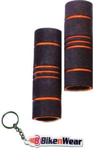 Foam Grip Cover Black And orange Design With BikeNwear Key Chain