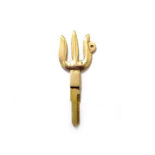 Brass Trishul Design Key Block For Motorcycle