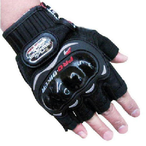 Pro Biker Half Finger Riding Gloves (Black)