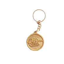 Load image into Gallery viewer, Brass Key Chain Royal Enfield &amp; Cannon Symbol For Motorcycle
