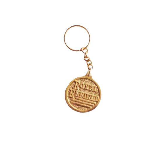 Brass Key Chain Royal Enfield & Cannon Symbol For Motorcycle