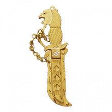 Load image into Gallery viewer, Brass Lion Face Sword Design Key Block Right Side Cut For Motorcycle