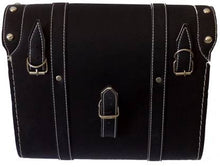 Load image into Gallery viewer, Black Leatherette Saddle Bag For Royal Enfield Motorcycle