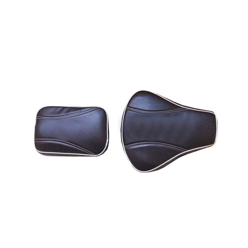 Leatherette Seat Cover Black With Foam Side Stitch Design For Royal Enfield Classic Modal